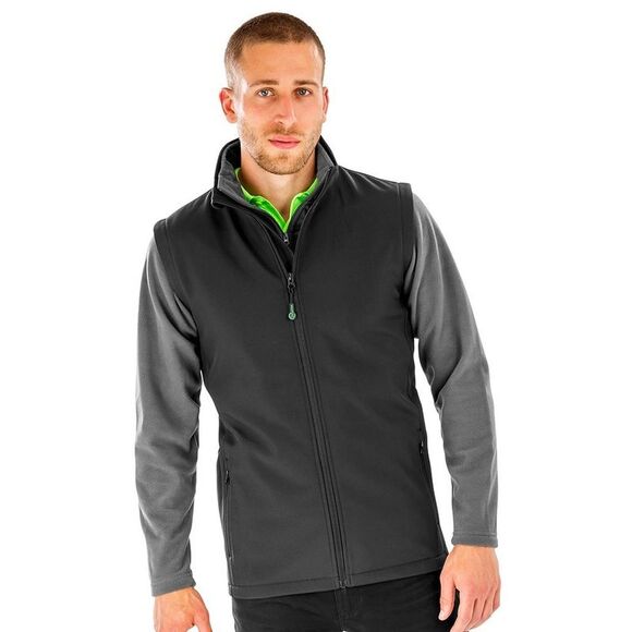 Result Genuine Recycled Mens Softshell Printable Body Warmer / Black - Picture 2 of 3